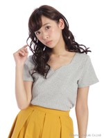 テレコハートスカラップTシャツ/アカ