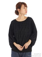 ドットフロッキーチュールX天竺カットソー/グリーン