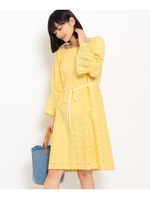 【WEB限定プライス】フレアスリーブレースワンピース/オフホワイト(003)