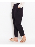 サテンストレッチテーパードパンツ/ベビーピンク(071)