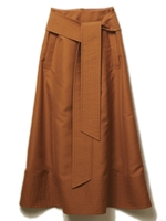 ベルテッドワイドスカート/キャメル