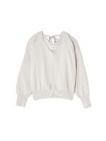 《BLANCHIC》コットンモダールニットバックリボン/ベージュ(040)