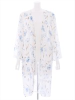 花柄ロングガウン/ホワイト