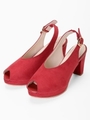 ♭バックストラップパンプス/レッド