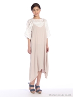 マットサテンロングキャミアンサンブル/ピンク