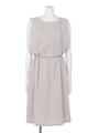ストレッチジョーゼットバックリボンワンピース/ライトグレー