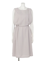 ストレッチジョーゼットバックリボンワンピース/ライトグレー