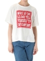 【AZUL by moussy】ボックスプリントラグラン5分袖T/O/WHT