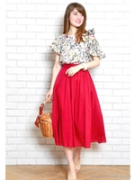 カラーボイルスカート/濃ピンク