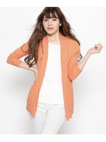 コットンレーヨンリブショールカーディガン/ラズベリーピンク(073)