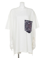 【chille anap】バンダナポケットビーズ刺繍トップス/WH