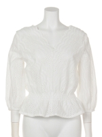 スカラコットンブラウス/WH