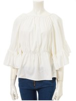 2wayラッフルスリーブブラウス/サックス