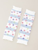 BABY ボーダーフラワーマリン レッグウォマー/ブルー