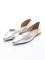 【CAMILLE BIS RANDA】アシンメトリーフラットシューズ/SILVER