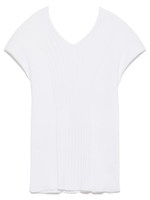 オーガニックコットンVネックニット/WHT