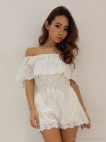 コットンレースショートコンビネゾン/PNK