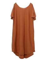 SHOULDER SLIT LOOSE DRESS/ブラウン