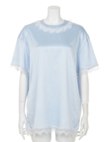 サテンレーストップ/BLUE