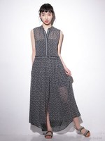 ペイズリーマキシワンピース/ブラック