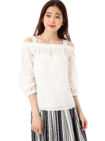 [竹内由恵さん着用]《Purpose》スクエア刺繍ブラウス/ホワイト5(035)