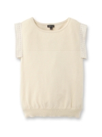 シアーチェックニット/ベージュ(052)