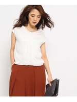 [S]ストライプ切り替えニットトップス/ベビーピンク(071)