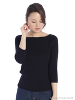 オフショルリブトップス/シロクロ