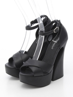 【JEFFREY CAMPBELL】デザインヒールサンダル/レッドベロア