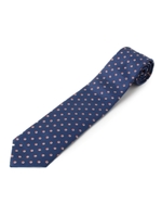 Fossati小紋柄シルクネクタイ/ネイビー(493)