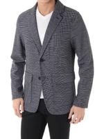 【AZUL by moussy】細ボーダーダブルフェイスジャケット/GRY