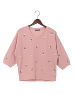 サカリバ小花刺繍総柄/TOPS/ピンク