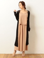 かぎ針ロングカーディガン/ブラック