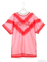 チュールフリルスタンドカラーBIGT/ブラック