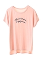 メッセージ刺繍入りＴシャツ/ピンク