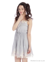 蝶刺繍キャミワンピース/ホワイト