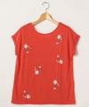 前後2WAY花刺繍Tシャツ