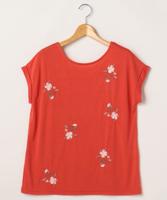 前後2WAY花刺繍Tシャツ