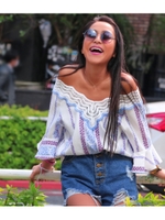 【anap mimpi】エスニックストライプトップス/GRN