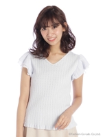 リュバンフリルリブニット/ライトブルー