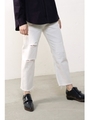 【AZUL by moussy】リペアストレートデニム/O/WHT