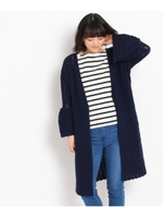 透かし編みニットロングカーディガン/オフホワイト(003)