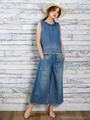 6oz×7oz DENIM サイドラインイージーワイドパンツ/ブルー