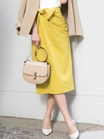 ウエストリボンタイトスカート/YELLOW
