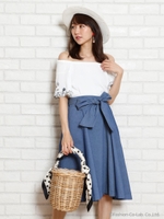 チノライクアシメタックスカート/ネイビー