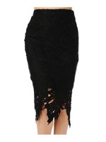 ボタニカルレーススカート/BLACK