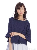 総レースフレア袖BL　3/Bガラ