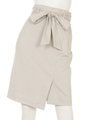 リボンベルト巻きスカート/ベージュ
