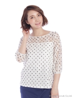 ドットレースブラウス/ホワイト