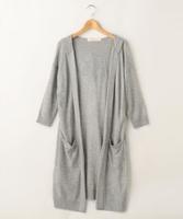 フード付きロングカーディガン